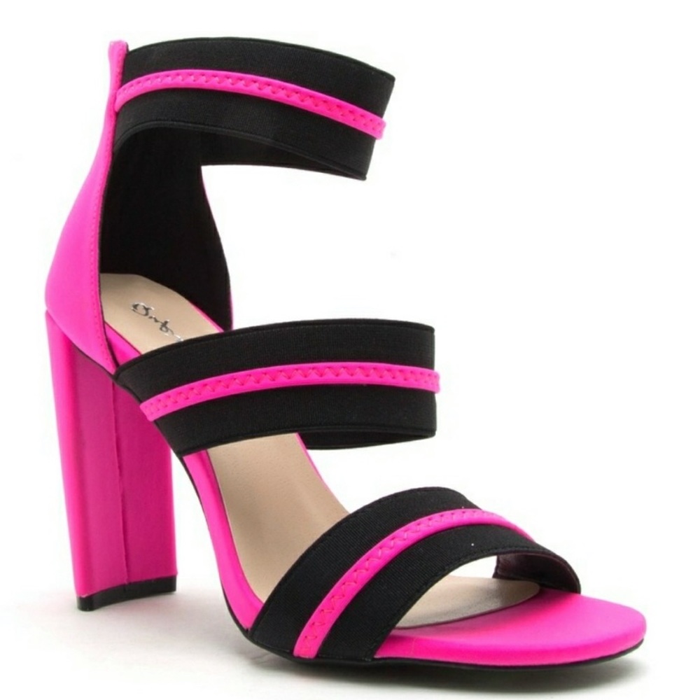 2PK - Hot Pink Open Toe Heel